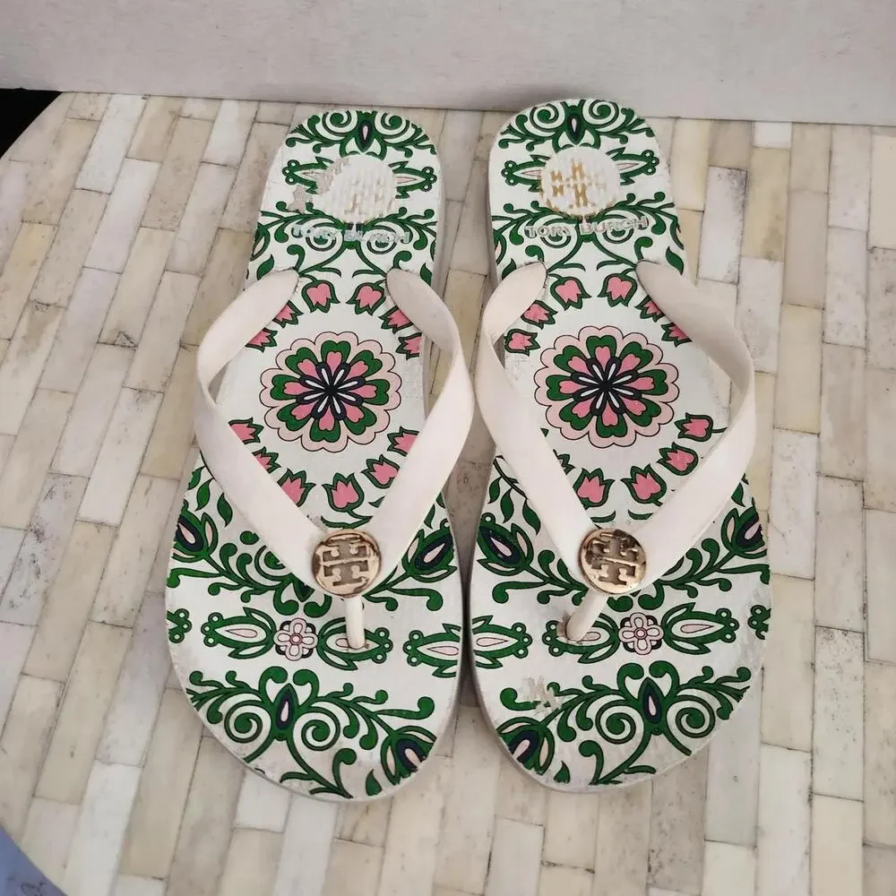 Tory Burch floral-print rubber flip-flops